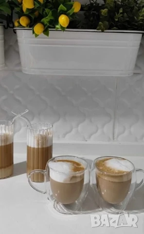 Стъклена чаша за кафе с двойно дъно 200ml