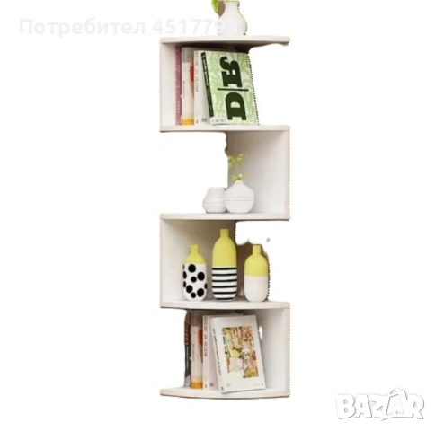 Ъглова етажерка за съхранение с 5 рафта, снимка 3 - Етажерки - 53148261