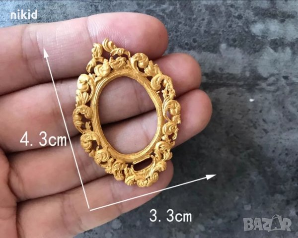 Мини овал елипс рамка силиконов молд форма фондан украса декор, снимка 4 - Форми - 34279388