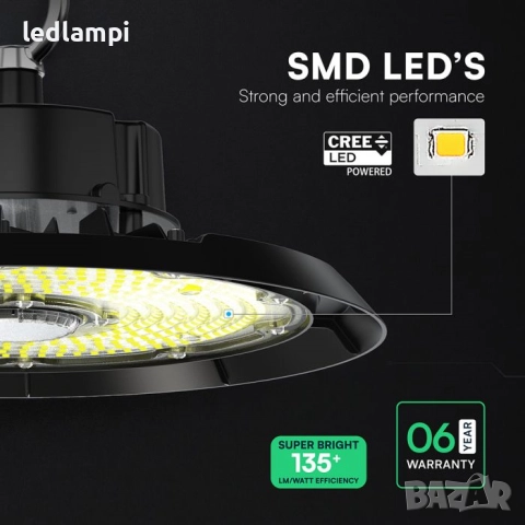 LED Индустриална Камбана 150W CREE Чип 135Lm/W - 6 Години Гаранция Студено Бяла Светлина, снимка 2 - Други - 8536832