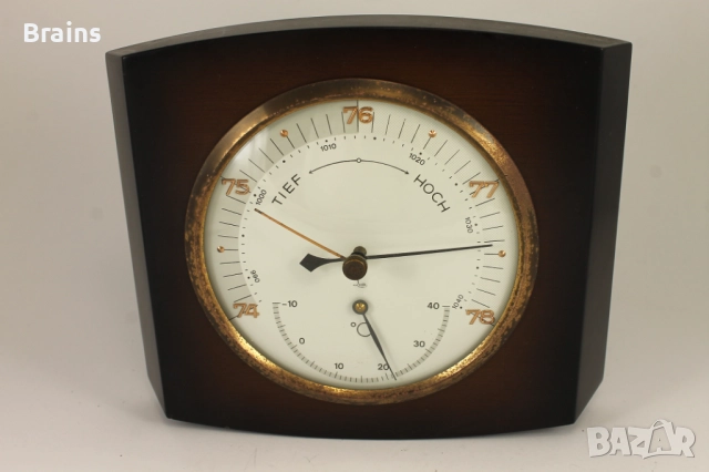 1960's SUFFT Стар Немски Стенен Барометър И Термометър