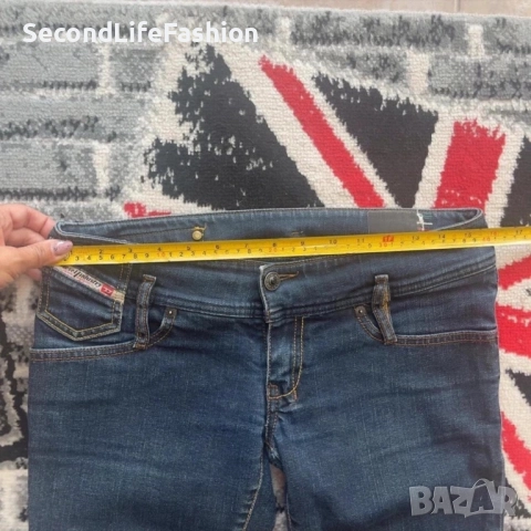 Дамски дънки Diesel Slim Leg с ниска талия, тъмносини, размер 28, снимка 2 - Дънки - 52574441