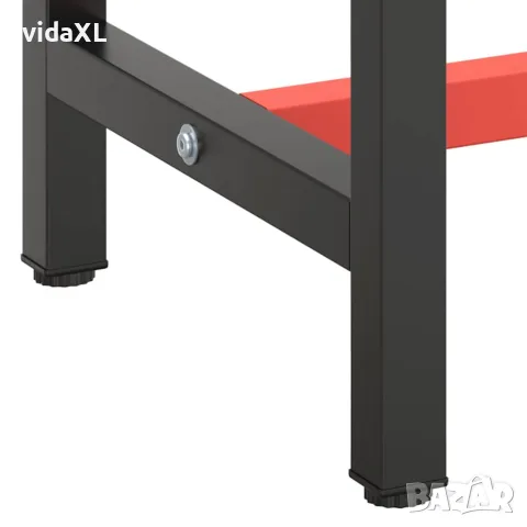 vidaXL Рамка за работна маса матово черно и червено 140x50x79 см метал, снимка 6 - Работни маси и бюра - 56146216