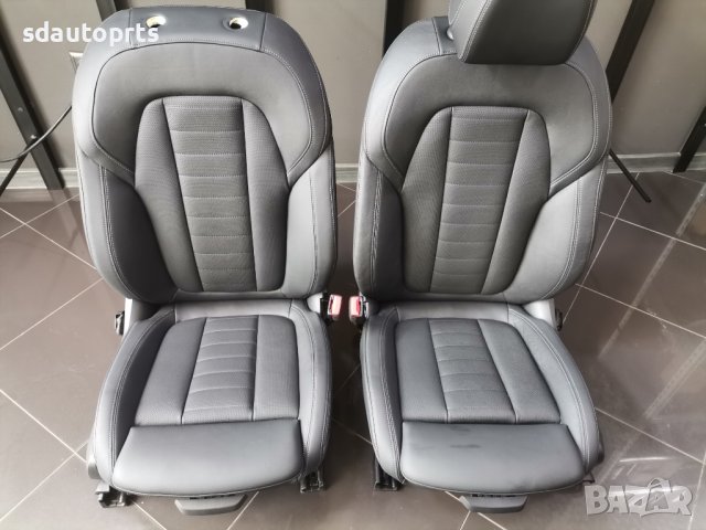 НОВ К-т Sport Салон BMW i4 G26 M50 Черна Кожа Сив Шев Leather Vernasca MAH7, снимка 3 - Части - 41539119