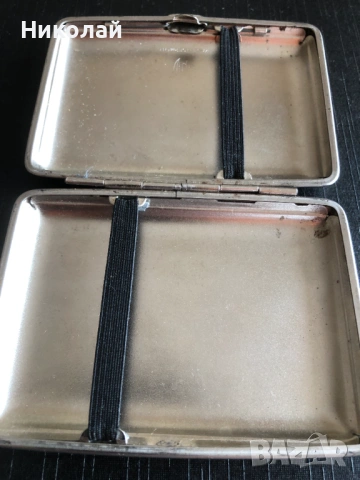 Метална табакера V.H. (Von Hofe) – Made in Germany (за 14 цигари 80 мм), компактна, много запазена, снимка 7 - Табакери - 53572544