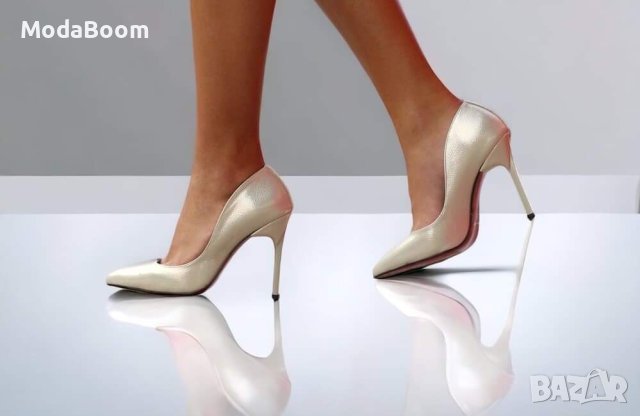 Кожени обувки на ток 