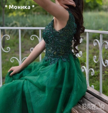 Тъмнозелена бална рокля, снимка 6 - Рокли - 52471917