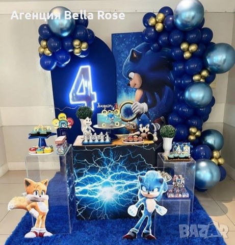 Украса за детски рожден ден на тема -Соник, снимка 7 - Декорация - 44192895