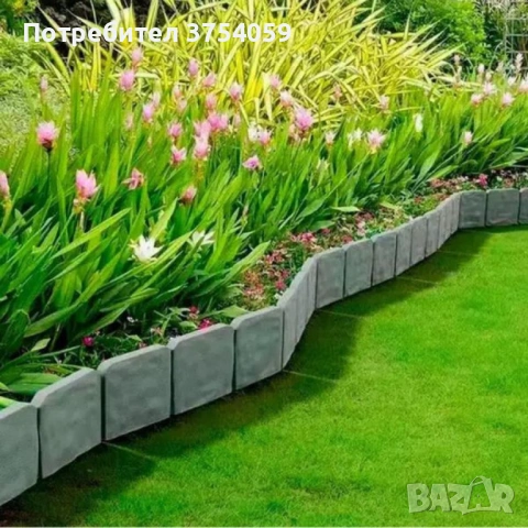 Каменна градинска ограда с визия на естествен камък – комплект 10 броя, снимка 2 - Градински мебели, декорация  - 53076754