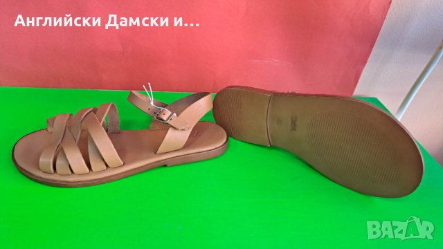 Английски дамски сандали естествена кожа-ZARA , снимка 5 - Сандали - 40605652