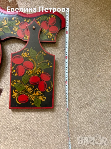 Дървена рисувана закачалка/дъски за рязане Хохлома, снимка 3 - Антикварни и старинни предмети - 51275318