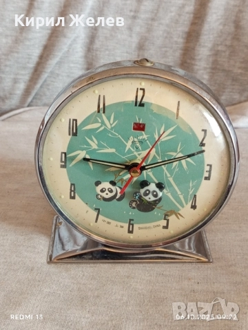 Стар механичен будилник SHANGHAI CHINA рядък за КОЛЕКЦИЯ ДЕКОРАЦИЯ 49456, снимка 4 - Антикварни и старинни предмети - 51958117