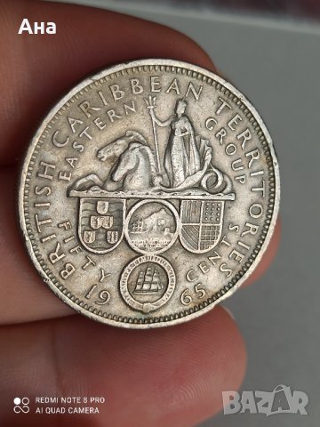 Британски карибски територии 50 цента 1965 г

, снимка 1 - Нумизматика и бонистика - 41942976