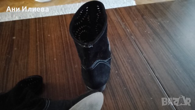 Пролетно - летни ботушки естествен велур, снимка 4 - Дамски боти - 41599091