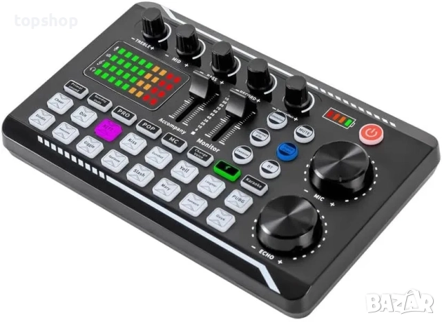 НОВ Комплект звукова карта с кондензаторен микрофон, аудио интерфейс за стрийминг, подкастинг, снимка 6 - Ресийвъри, усилватели, смесителни пултове - 51598177