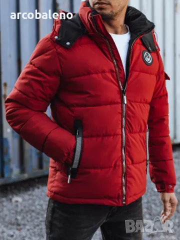 Мъжко зимно ватирано яке с качулка, 4цвята , снимка 12 - Якета - 47434573