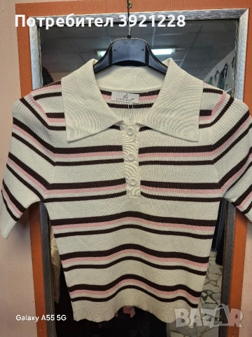 Блузка с яка, снимка 5 - Тениски - 53592978