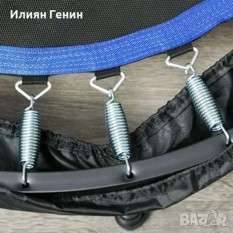 Фитнес батут HOMCOM, сгъваем, регулируема дръжка, Ø102x123H см, до 100 кг, снимка 7 - Фитнес уреди - 50359380