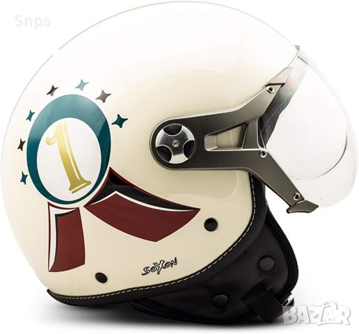 Ретро каска за Скутер, чопър Soxon SP-325 ,винтидж  M (57-58cm)