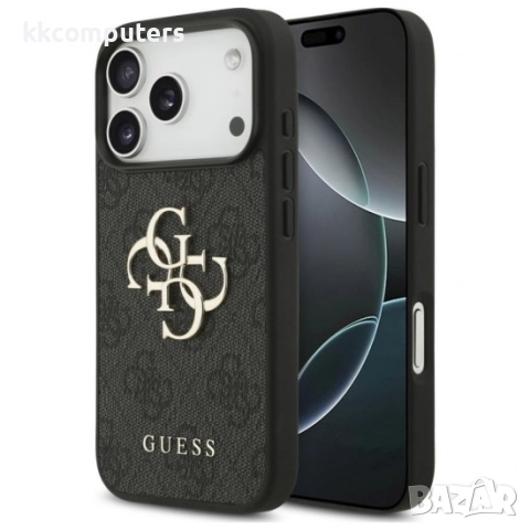 Оригинален кейс Guess Big 4G Logo Classic, За iPhone 17 Pro (6.3), Черен
