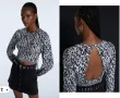 Разпродажба Stradivarius леопардова къса блуза къс топ с отворен гръб гол гръб леопардов принт S, снимка 1
