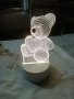 Холограмна 3D LED лампа Мече ,USB, снимка 3