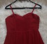 Червена рокля с тънки презрамки  - шифон , снимка 4