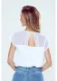 Дамска блуза с къс ръкав в бял цвят LISCA, снимка 2