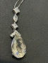 Рядко сребърно колие с естествени камъни бели топази и голям лимонов топаз , снимка 2