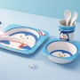 Детски комплект за хранене 5 части Cheffinger – чиния, купичка, чаша, лъжица и вилица 🍀ТЕРА🍀, снимка 1