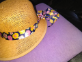Женска сламена с панделка панама модерна шапка нова №58, снимка 2