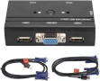 2-портов VGA KVM превключвател, USB превключвател за 2 компютъра, споделяне на 1 монитор, клавиатура, снимка 1
