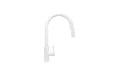 Бял смесител за кухня с издърпваща се глава и 2 режима на струя - 9600, снимка 1