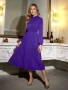 Официална лилава рокля с дълъг ръкав, снимка 2