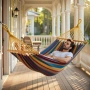 Хамак XXL с възглавница и чанта — максимален комфорт до 250 кг за релакс навън, снимка 4