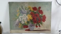 Стара картина „Пролетен букет“,  изобразяваща богат и жизнен цветен букет. , снимка 6