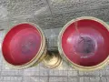Два стари декоративни дървени свещника саксии кашпи уникални, снимка 3