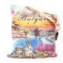 Сувенирна чанта, текстилна - тип пазарска - декорирана със забележителности от България 33см Х 37см, снимка 1 - Други - 44396589