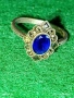 Сребърен пръстен с САПФИР повлиян от Викторианската епоха стил Арт Деко филигранна изработка 43320, снимка 5