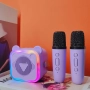 Караоке колона с 2 безжични микрофона Преносима Bluetooth Високоговорител, снимка 9