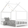 vidaXL Рамка за детско легло, бяла, бор масив, 80x160 см(SKU:283368