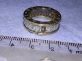 BVLGARI БУЛГАРИ Стар МАРКОВ Скъпоц СРЕБЪРЕН ПРЪСТЕН РОДИРАНО СРЕБРО 925 с ЛАБОРАТЕРЕН МОЙСАНИТ 40627, снимка 9