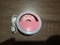 Нови Ринг лампа за телефон с щипка + micro USB кабел – компактна, розова за снимки с телефон, снимка 1