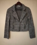 Ново дамско есенно яке от плат S размер сиво черно каре, снимка 1
