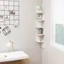 vidaXL Стенен ъглов рафт, бял, 20x20x127,5 см, инженерно дърво, снимка 2