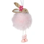 Великденска декорация Пухкаво зайче, розово, 14 см., снимка 2