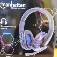Cлушалки Manhattan USB Gaming Headset with LED, снимка 7 - Други - 34028969