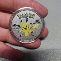 Покемон Пикачу монета / Pokemon Pikachu coin - Silver, снимка 5 - Нумизматика и бонистика - 38730107