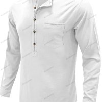 Мъжка едноцветна риза с дълъг ръкав Defender Performance Henley, 6цвята - 023, снимка 7 - Ризи - 40889959
