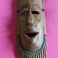 африканска дървена маска , снимка 3 - Статуетки - 41405820